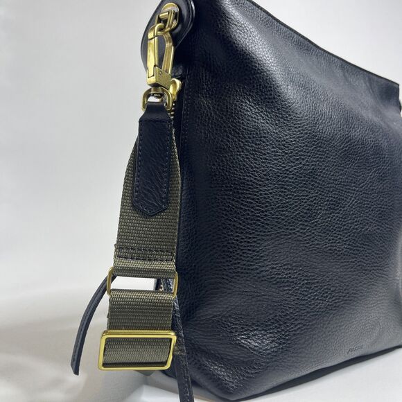 Fossil Maya Hobo Bag Black Leather Crossbody Shoulder Purse Women's - Picture 8 of 12